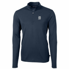 Detroit Tigers Cutter & Buck Big & Tall Virtue Eco Pique Quarter-Zip Pullover Jacket - Navy - MLB Online