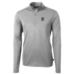 Detroit Tigers Cutter & Buck Big & Tall Virtue Eco Pique Quarter-Zip Pullover Jacket - Gray - MLB on Sale
