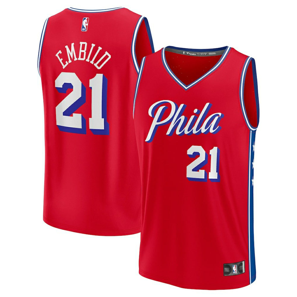 Joel Embiid Philadelphia 76ers Fast Break Replica Player Jersey Statement Edition Red | Fanatics