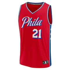 Joel Embiid Philadelphia 76ers Fast Break Replica Player Jersey Statement Edition Red | Fanatics