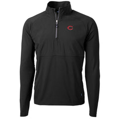 Cincinnati Reds Cutter & Buck Adapt Eco Knit Hybrid Recycled Quarter-Zip Pullover Jacket - Black - MLB on Sale