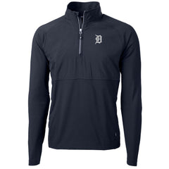 Detroit Tigers Cutter & Buck Adapt Eco Knit Hybrid Recycled Quarter-Zip Pullover Jacket - Navy - MLB Discount