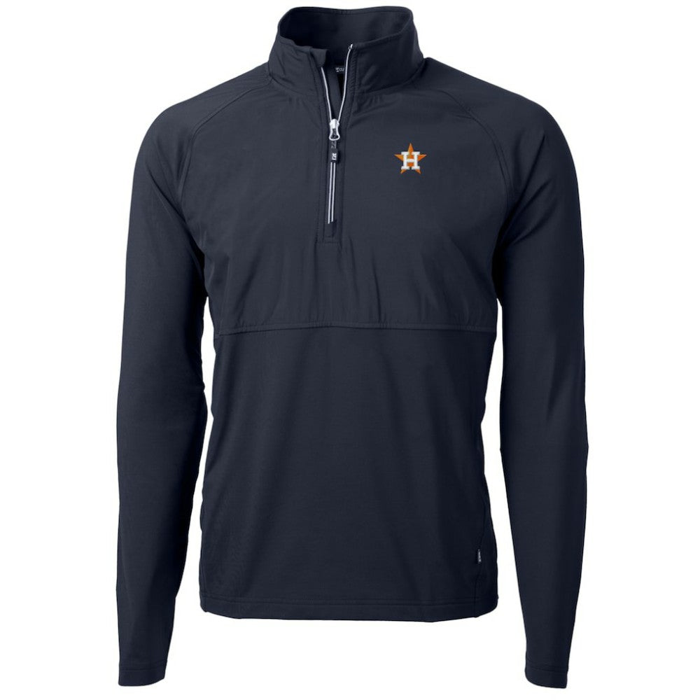 Houston Astros Cutter & Buck Adapt Eco Knit Hybrid Recycled Quarter-Zip Pullover Jacket - Navy - MLB Online