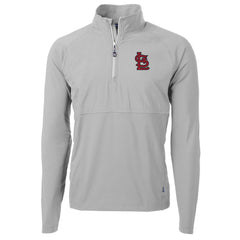 St. Louis Cardinals Cutter & Buck Adapt Eco Knit Hybrid Recycled Quarter-Zip Pullover Jacket - Gray - MLB Discount