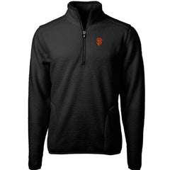 San Francisco Giants Cutter & Buck Cascade Eco Sherpa Fleece Quarter-Zip Pullover Jacket - Black - MLB on Sale