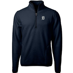 Detroit Tigers Cutter & Buck Cascade Eco Sherpa Fleece Quarter-Zip Pullover Jacket - Navy - MLB Discount