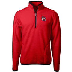 St. Louis Cardinals Cutter & Buck Cascade Eco Sherpa Fleece Quarter-Zip Pullover Jacket - Red/Navy - MLB Lifestyle