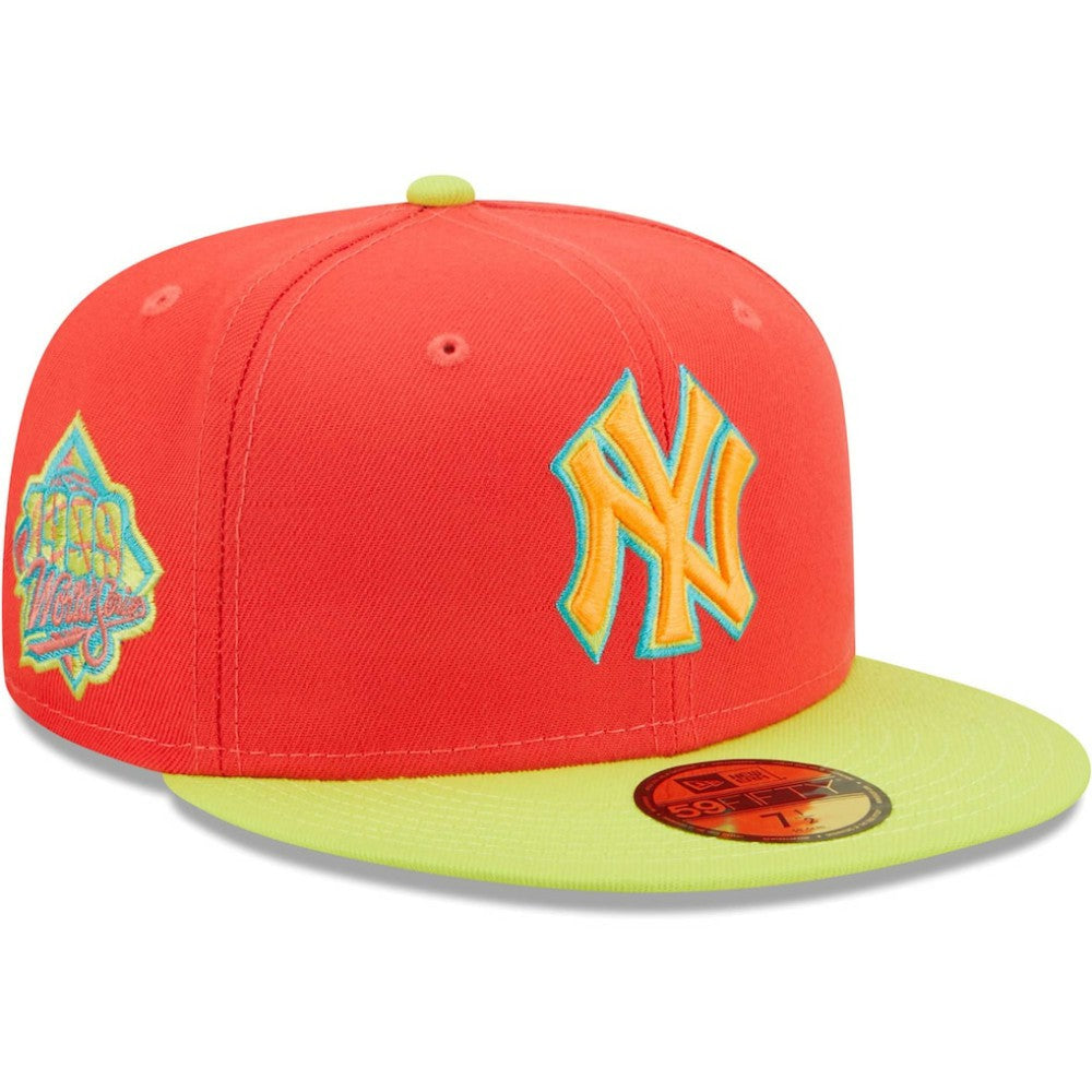 New York Yankees New Era Lava Highlighter Combo 59FIFTY Fitted Hat - Red/Neon Green - New Era Online