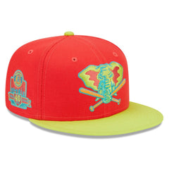 Athletics New Era 40th Anniversary Lava Highlighter Combo 59FIFTY Fitted Hat - Red/Neon Green - New Era on Sale