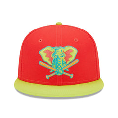 Athletics New Era 40th Anniversary Lava Highlighter Combo 59FIFTY Fitted Hat - Red/Neon Green - New Era on Sale