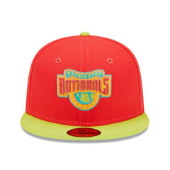 Washington Nationals New Era 2008 Inaugural Season Lava Highlighter Combo 59FIFTY Fitted Hat - Red/Neon Green - New Era Sale