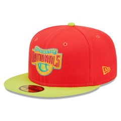 Washington Nationals New Era 2008 Inaugural Season Lava Highlighter Combo 59FIFTY Fitted Hat - Red/Neon Green - New Era Sale