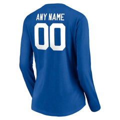 Indianapolis Colts Women's Team Authentic Personalized Name & Number Long Sleeve V-Neck T-Shirt Royal