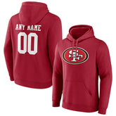 San Francisco 49ers Team Authentic Personalized Name & Number Pullover Hoodie Scarlet