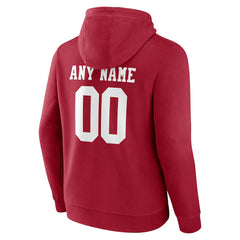 San Francisco 49ers Team Authentic Personalized Name & Number Pullover Hoodie Scarlet