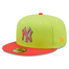 New York Yankees New Era Cyber Highlighter 59FIFTY Fitted Hat - Green/Red - New Era Online