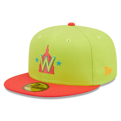 Washington Nationals New Era 2008 Inaugural Season Cyber Highlighter 59FIFTY Fitted Hat - Green/Red - New Era on Sale