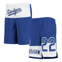 Clayton Kershaw Los Angeles Dodgers Youth Pandemonium Name & Number Shorts - Royal - MLB Sale