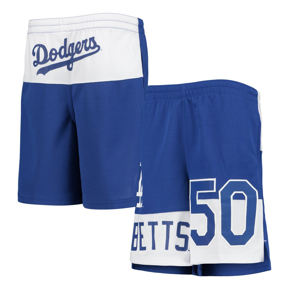 Mookie Betts Los Angeles Dodgers Youth Pandemonium Name & Number Shorts - Royal - MLB Lifestyle