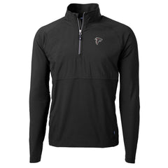 Atlanta Falcons Cutter & Buck Adapt Eco Knit Hybrid Recycled Quarter-Zip Raglan Jacket Black
