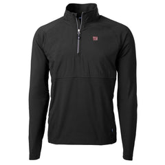 New York Giants Cutter & Buck Adapt Eco Knit Hybrid Recycled Quarter-Zip Raglan Jacket Black