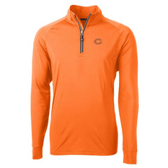 Chicago Bears Cutter & Buck Adapt Eco Knit Stretch Recycled Quarter-Zip Jacket Orange