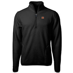 Cincinnati Bengals Cutter & Buck Cascade Eco Sherpa Fleece Quarter-Zip Pullover Jacket Black