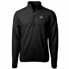 Detroit Lions Cutter & Buck Cascade Eco Sherpa Fleece Quarter-Zip Pullover Jacket Black