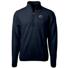 Chicago Bears Cutter & Buck Cascade Eco Sherpa Fleece Quarter-Zip Pullover Jacket Navy