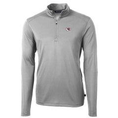Kansas City Chiefs Cutter & Buck Big & Tall Virtue Eco Pique Quarter-Zip Pullover Jacket Gray
