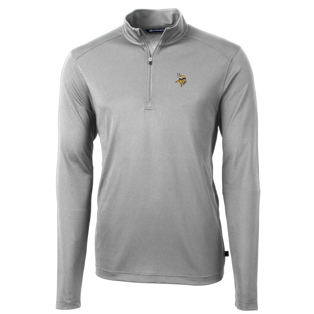 Minnesota Vikings Cutter & Buck Big & Tall Virtue Eco Pique Quarter-Zip Pullover Jacket Gray
