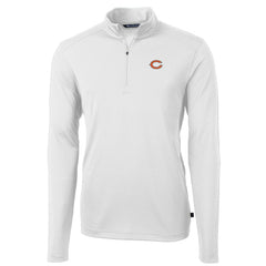 Chicago Bears Cutter & Buck Big & Tall Virtue Eco Pique Quarter-Zip Pullover Jacket White
