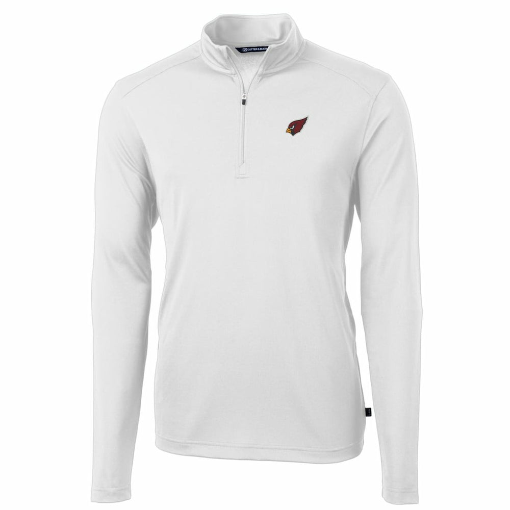 Arizona Cardinals Cutter & Buck Big & Tall Virtue Eco Pique Quarter-Zip Pullover Jacket White