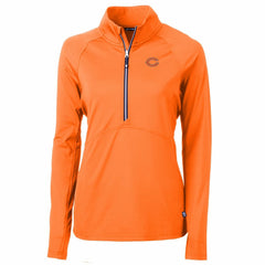 Chicago Bears Cutter & Buck Women's Adapt Eco Knit Stretch Recycled Half-Zip Pullover Top Orange