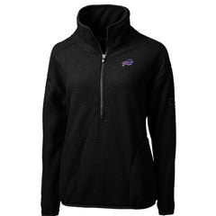 Buffalo Bills Cutter & Buck Women's Cascade Eco Sherpa Fleece Half-Zip Pullover Jacket Black