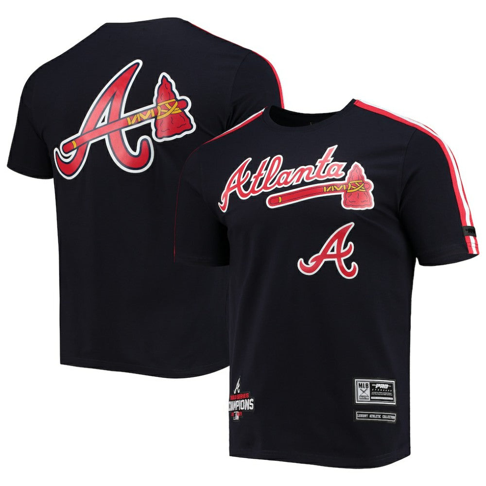 Atlanta Braves Pro Standard Taping T-Shirt - Navy/Red - MLB Lifestyle