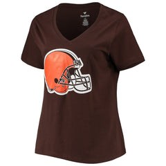 Fanatics Deshaun Watson Cleveland Browns Women's Plus Size Player Name & Number V-Neck T-Shirt Brown