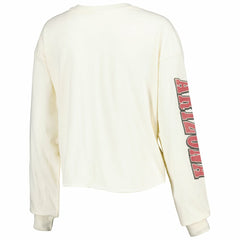 47 brand Arizona Cardinals '47 Women's Brush Back Parkway Cropped Lightweight Long Sleeve T-Shirt Cream