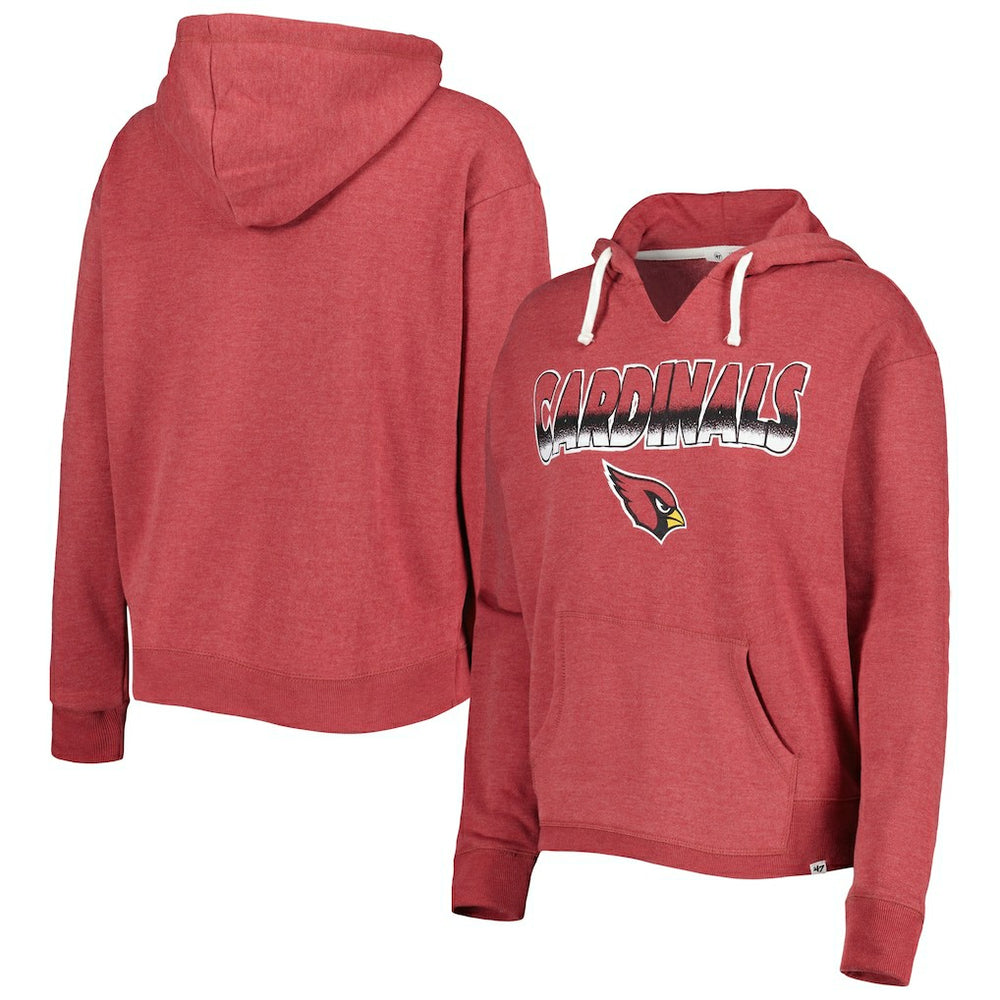 47 brand Arizona Cardinals '47 Women's Color Rise Kennedy Notch Neck Pullover Hoodie Cardinal