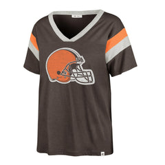 47 brand Cleveland Browns '47 Women's Phoenix V-Neck T-Shirt Brown