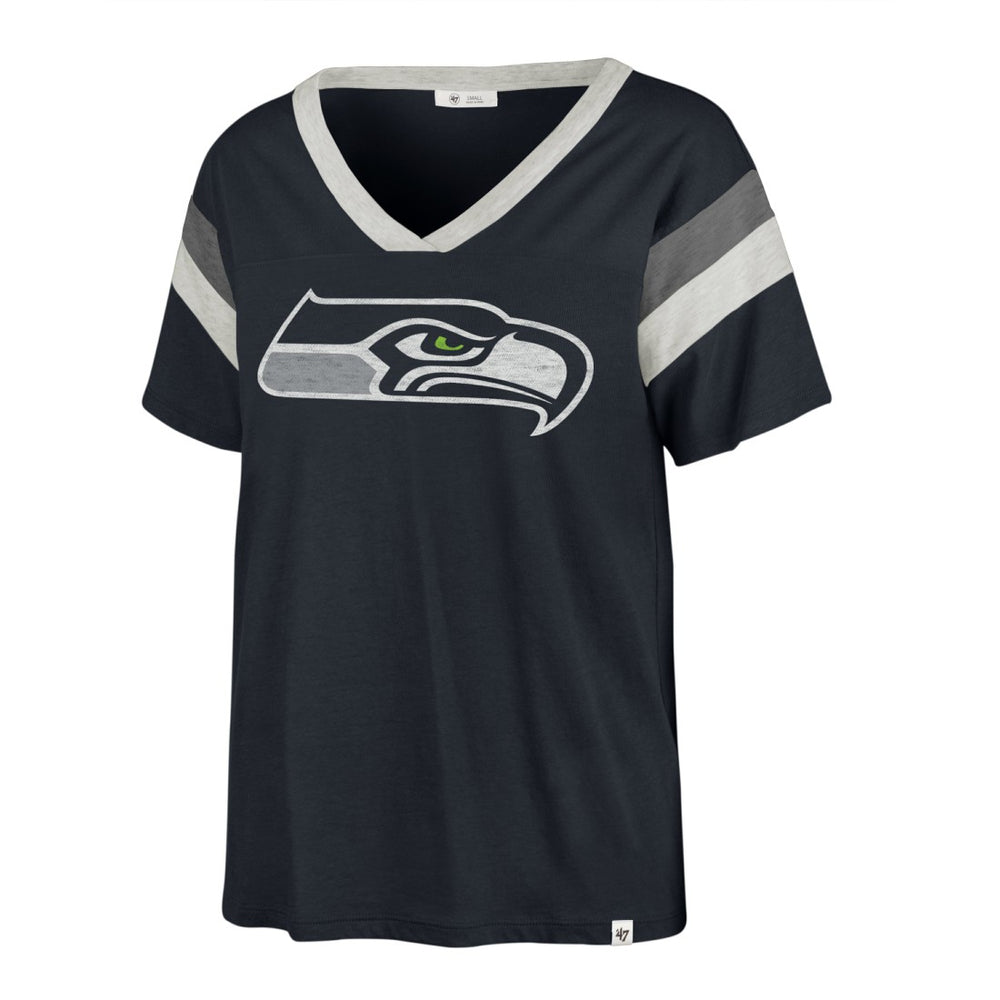 47 brand Seattle Seahawks '47 Women's Phoenix V-Neck T-Shirt Navy