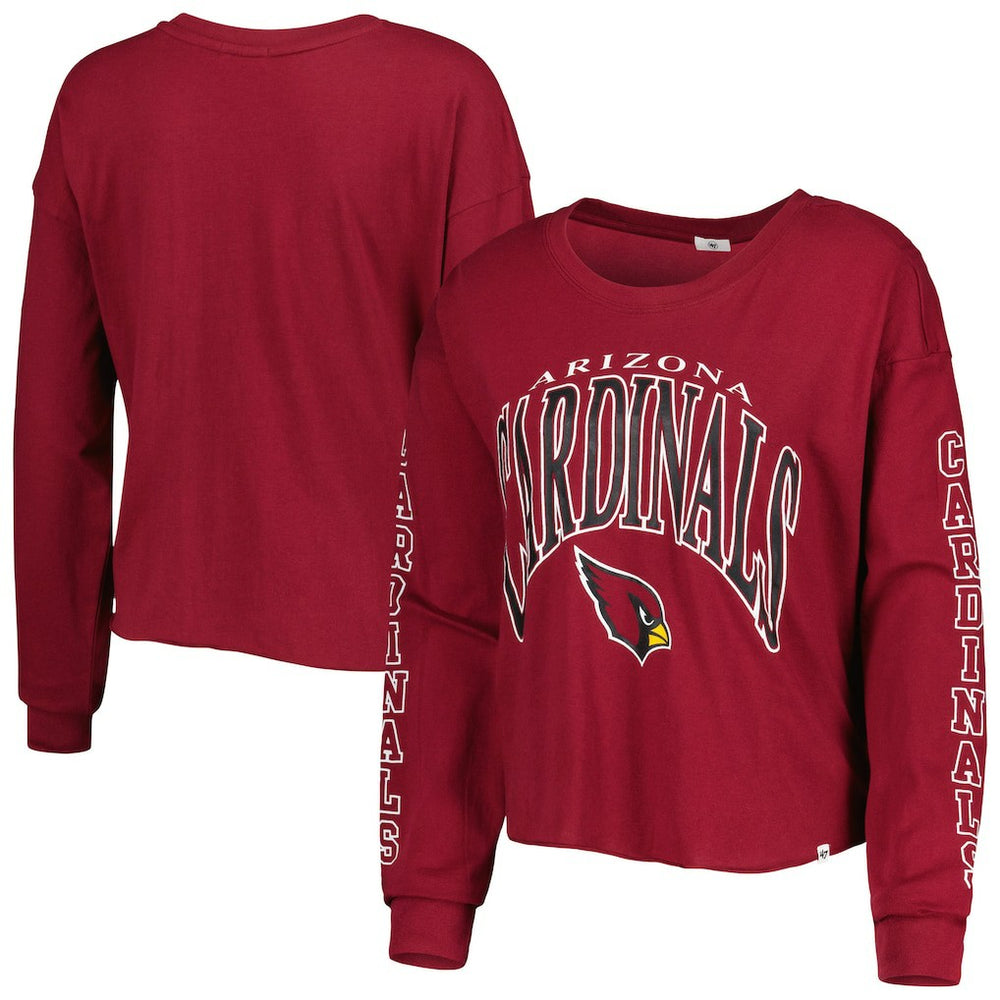 47 brand Arizona Cardinals '47 Women's Skyler Parkway Cropped Long Sleeve T-Shirt Cardinal