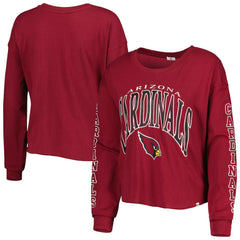 47 brand Arizona Cardinals '47 Women's Skyler Parkway Cropped Long Sleeve T-Shirt Cardinal