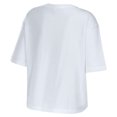 New Orleans Saints WEAR by Erin Andrews Women's Boxy Floral Cropped T-Shirt White