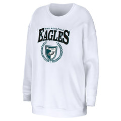 Philadelphia Eagles WEAR by Erin Andrews Women's Oversized Pullover Sweatshirt White