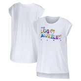 Los Angeles Rams WEAR by Erin Andrews Women's Greetings From Muscle T-Shirt White