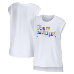 Los Angeles Rams WEAR by Erin Andrews Women's Greetings From Muscle T-Shirt White