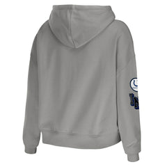 Indianapolis Colts WEAR by Erin Andrews Women's Modest Cropped Pullover Hoodie Gray
