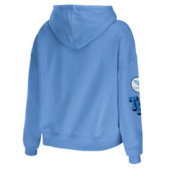 Tennessee Titans WEAR by Erin Andrews Women's Plus Size Modest Cropped Pullover Hoodie Light Blue