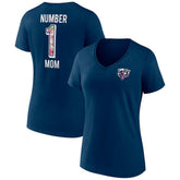 Fanatics Chicago Bears Women's Plus Size Mother's Day #1 Mom V-Neck T-Shirt Navy